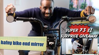 Hafny bar end bike mirror AND SUPER73 Z1 BIKE GIVEAWAY HERVEs WORLD Episode 245 [upl. by Neyr]