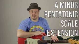 Minor Pentatonic Scale Root on quotEquot String Extension PART 2  Lead Guitar Practice Routine [upl. by Eiral431]