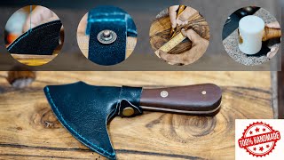 Handmade Skiving knife Sheath  Make Small Leather goods at home  Leather Crafting [upl. by Hsirrap290]