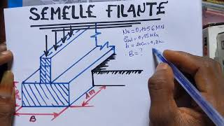 Pré dimensionnement de la semelle Filante en béton armé [upl. by Suivatnom494]