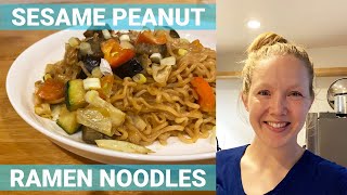 SESAME PEANUT RAMEN NOODLES 🍜 15MINUTES [upl. by Henleigh]