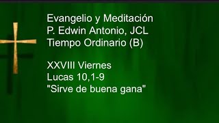 Evangelio XXVIII Viernes TO B Lc 10 19 quotServir de buena ganaquot P Edwin Antonio Video Católico [upl. by Odilia]