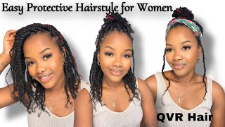 Elegant Protective Hairstyle for Natural Hair Using Afro kinky bulk hair [upl. by Rorry]