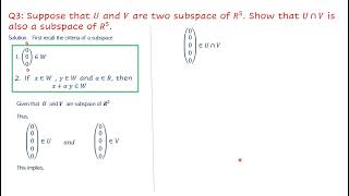 Self practice problem SubspacesLinear space Rn [upl. by Bristow]