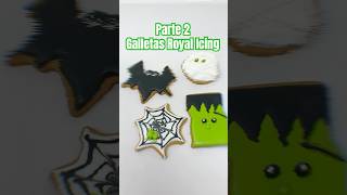 PARTE 2 TUTORIAL Galletas Royal Icing shots galletasdemantequilla halloween [upl. by Nwonknu436]