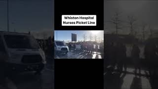 Huge picket line outside Whiston Hospital as part of NHS staff industrial action shorts [upl. by Silvano]