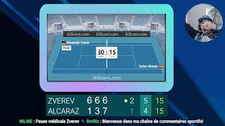 ZVEREV  ALCARAZ Quarts de finale  Open dAustralie [upl. by Anirak]