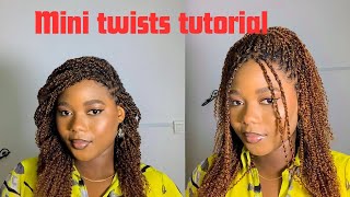 Mini Twists Tutorial With Extensions Ft QVR Hair Kinky Extensions [upl. by Liz761]