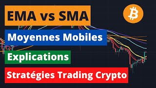 SMA  EMA Moyennes Mobiles  EXPLICATIONS et STRATEGIES de Trading Crypto [upl. by Annauqaj]