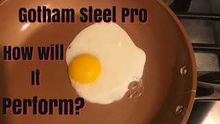 Gotham Steel pro Titanium amp Ceramic frying pan review Fry an Egg and Cheese NO OIL How non stick [upl. by Derrick]