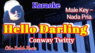 HELLO DARLINGConway TwittyKARAOKEMale Key [upl. by Rind]