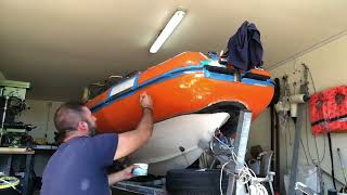 How to repaint an inflatble boat rib Bat griffo 6 [upl. by Claretta553]