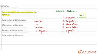 Two of the following organisms have a holozoic mode of nutrition These organisms are [upl. by Armillas]