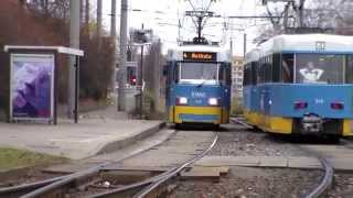 Chemnitz Straßenbahn im Wohngebiet Fritz Heckert [upl. by Atinahs]