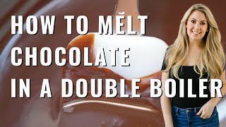 How To Temper Melt Chocolate Double Boiler Method [upl. by Luckin287]