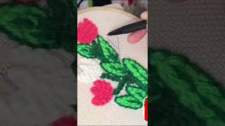 Flower Punch Needle Creation🌸☀️⥎☀️🌸Punch needle embroideryflowerartneedlestitchdiyshorts [upl. by Atteval287]