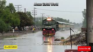 Amazing Train Video in heavy rain water [upl. by Llenrac]