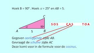 Zijden berekenen in driehoek gegeven hoek en rechte zijde [upl. by Aicenat]