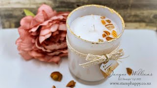 DIY Gift and Home Decor Altering Candles with Stampin Up and Crystal Chips Global Video Hop [upl. by Atilrac]