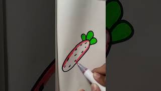 Easy drawing of carrot 🥕carrot falakkunjactivity shortsfeed easydrawing shortvideo shorts [upl. by Idelia]