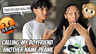 CALLING MY BF ANOTHER NAME PRANK 🙊  HEATED REACTION … [upl. by Lotsirhc790]