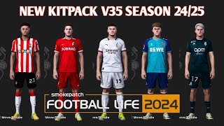 NEW MEGA KITPACK V35 SEASON 202425  PES 2021 amp FOOTBALL LIFE  PES MOD [upl. by Refinaj283]