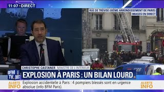 Explosion à Paris Castaner se dit quotsous le chocquot après sêtre rendu sur place [upl. by Tonia]