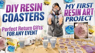 DIY Resin Coasters amp Car Decor  My First Resin Art Project  Perfect Return Gifts for Any Event [upl. by Atsirc38]