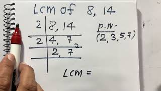 LCM of 8 and 14 In Hindi  Mathematics  lcm Division method  Surendra khilery [upl. by Casteel627]