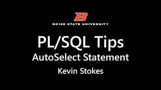 PL SQL Auto Select Statement [upl. by Meng]