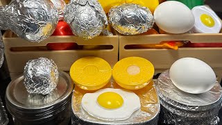 ODDASMR DIY CREATIVE ALUMINUM FOIL WRAPPINGEASY TRICK TO PEEL HARD BOILED EGGSLICING egg short [upl. by Betsy299]