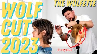 The WOLFette haircut in 5 minutes summer trend how to tutorial new wolf cut 2023 [upl. by Oicapot109]