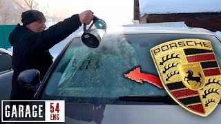 Boiling water onto frozen windshield – Porsche edition [upl. by Glen]