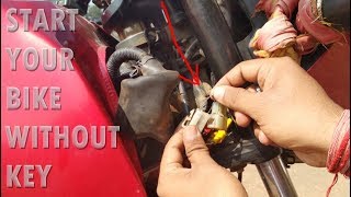 HOW TO START YOUR BIKE WITHOUT KEY  EASY WAY IN HINDI [upl. by Isacco]