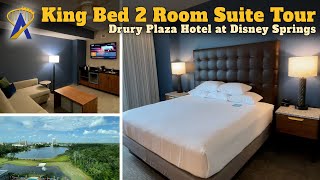 King Bed 2 Room Suite Tour at Drury Plaza Hotel at Disney Springs [upl. by Schwinn]