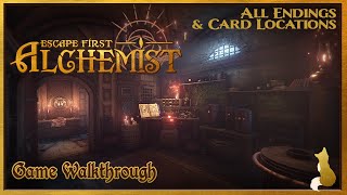 Escape First Alchemist  Single Player Walkthrough  All Endings and Card Locations  Commentary [upl. by Odlanir152]