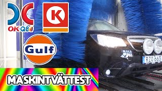 REPAR MASKINTVÄTTAR BILEN STORT TEST AV AUTOMATTVÄTTAR OKQ8 GULF CIRKLE K [upl. by Nauqat624]