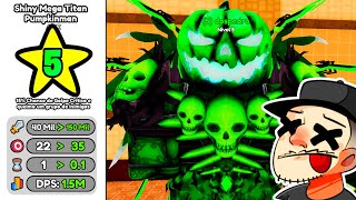 Peguei o SHINY MEGA TITAN PUMPKINMAN TIER 5 em Toilet Verse Tower Defense  Roblox [upl. by Ebneter]