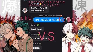 Todoroki vs Bakugo MHA lyric prank  Yandere Rap Battles Osana vs Ayano  BKDKbakudeku tododeku [upl. by Celie403]