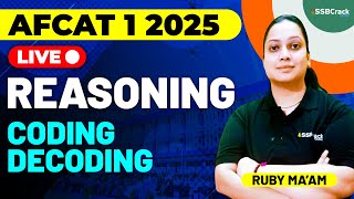 AFCAT 1 2025 Exam Reasoning Live  Coding Decoding [upl. by Warfeld]