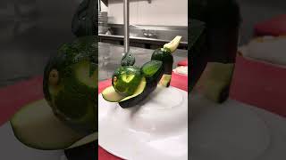 Veggie carving zucchini cat [upl. by Diella149]