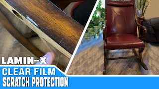 How to protect wood floors from scratching with Laminx Clear film shorts [upl. by Ladew254]