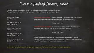 Proces dysocjacji jonowej zasad Dysocjacja elektrolityczna [upl. by Reseta341]