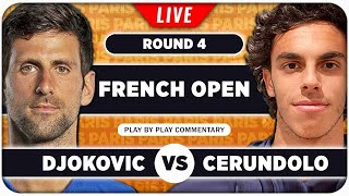 DJOKOVIC vs CERUNDOLO • French Open 2024 • LIVE Tennis PlaybyPlay Stream [upl. by Oremar]