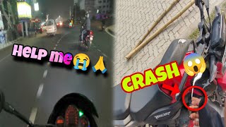 আমি ভাবিনাই যে এৱোম টা হবে Help me night Ride😭💕Bike with crash😨break একী হলো [upl. by Wobniar]