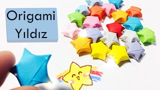 Kağıttan Küçük Yıldız Yapımı  Origami Lucky Star Tutorial How to make star [upl. by Aniteb]