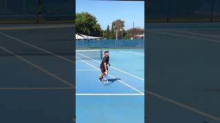 FILTHY 1 handed backhand half volley to end a rally tennis shorts [upl. by Eeladnerb]