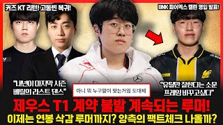 T1과 제우스의 계약 불발을 놓고 계속되는 찌라시 이번 스토브리그 승자는 젠지 스코어 고동빈 감독 드디어 컴백 롤이슈 붐바야 [upl. by Rammaj574]