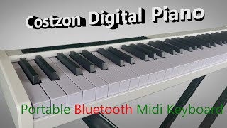 Costzon Portable Touch Sensitive Keys Digital Piano Keyboard Review 2 Bluetooth  Midi [upl. by Cordeelia469]