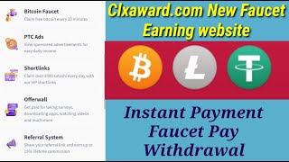 Clxawardcom New Faucet Earning Website  No Investment Platform  Instant Payment  Crypto News [upl. by Rodrick844]